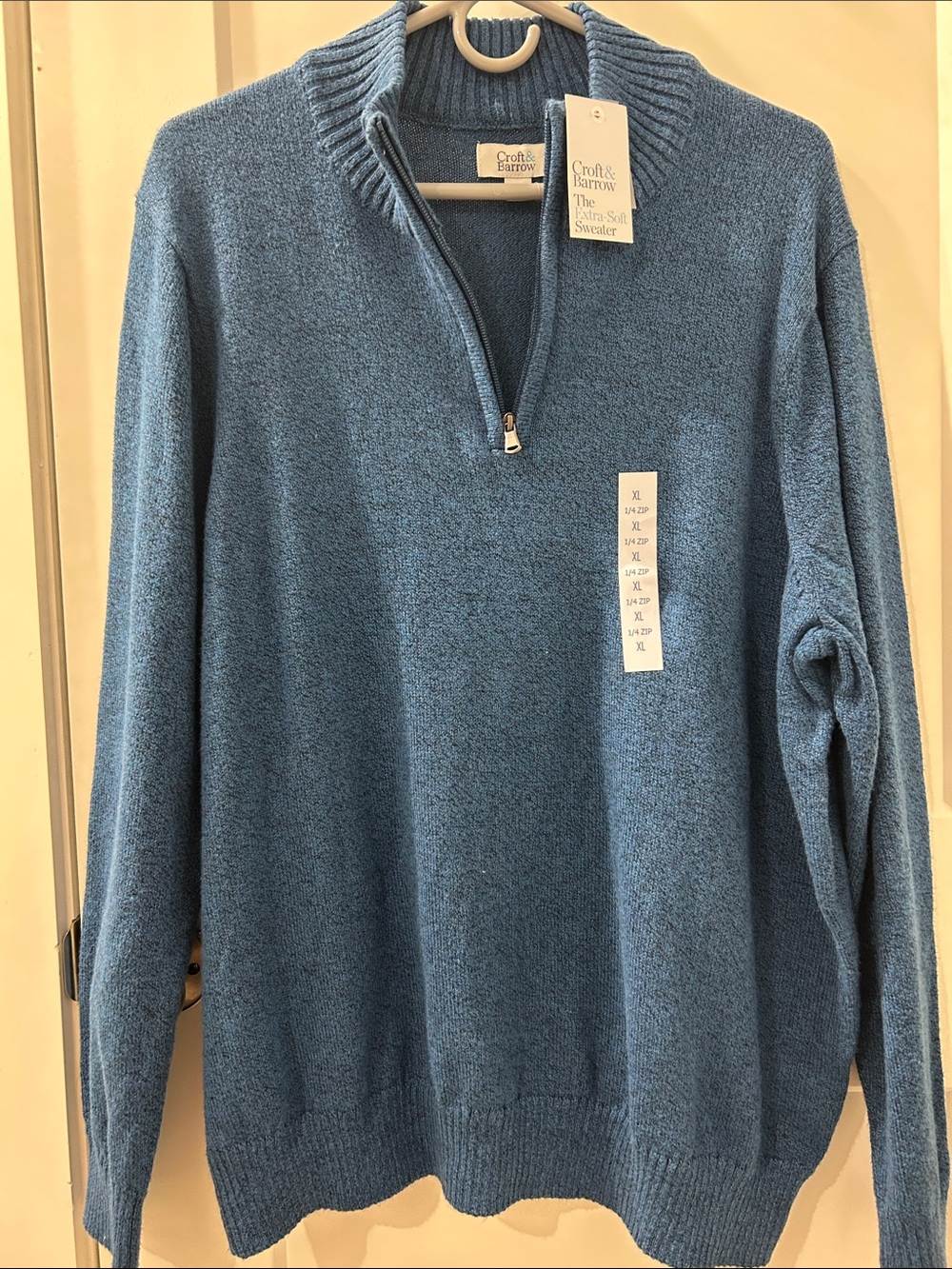 croft & barrow Men's Sky Blue Half-Zip Sweater